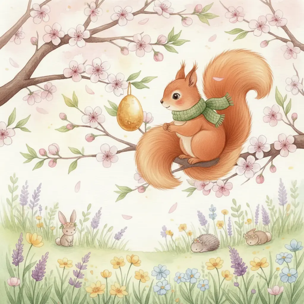 La ardilla usa su cola larga para agarrarse a una rama mientras estira la mano.