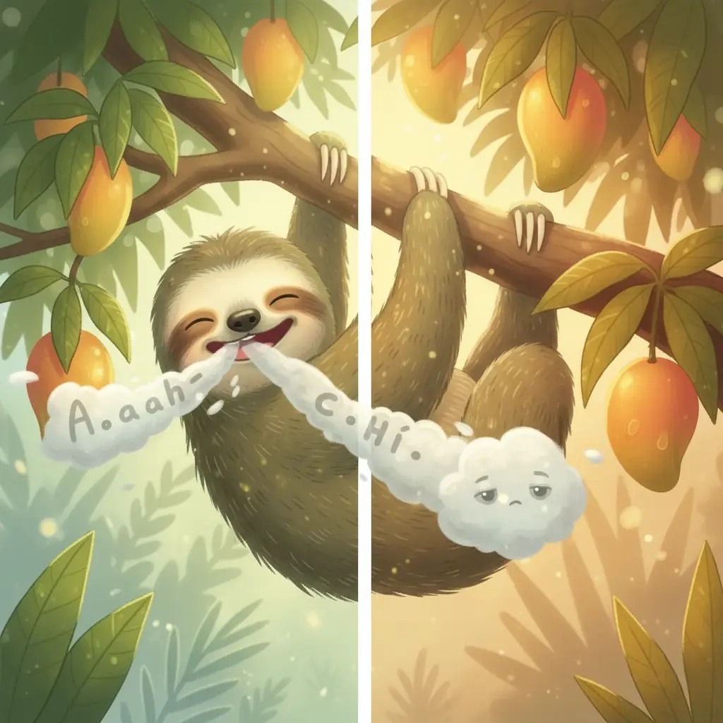 El estornudo de Pedro se transforma lentamente en una pequeña nube blanca.