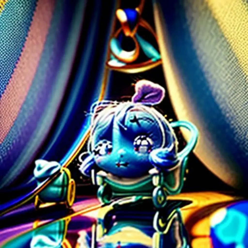 Pillo enredado en el lazo de una muñeca junto a un tobogán.