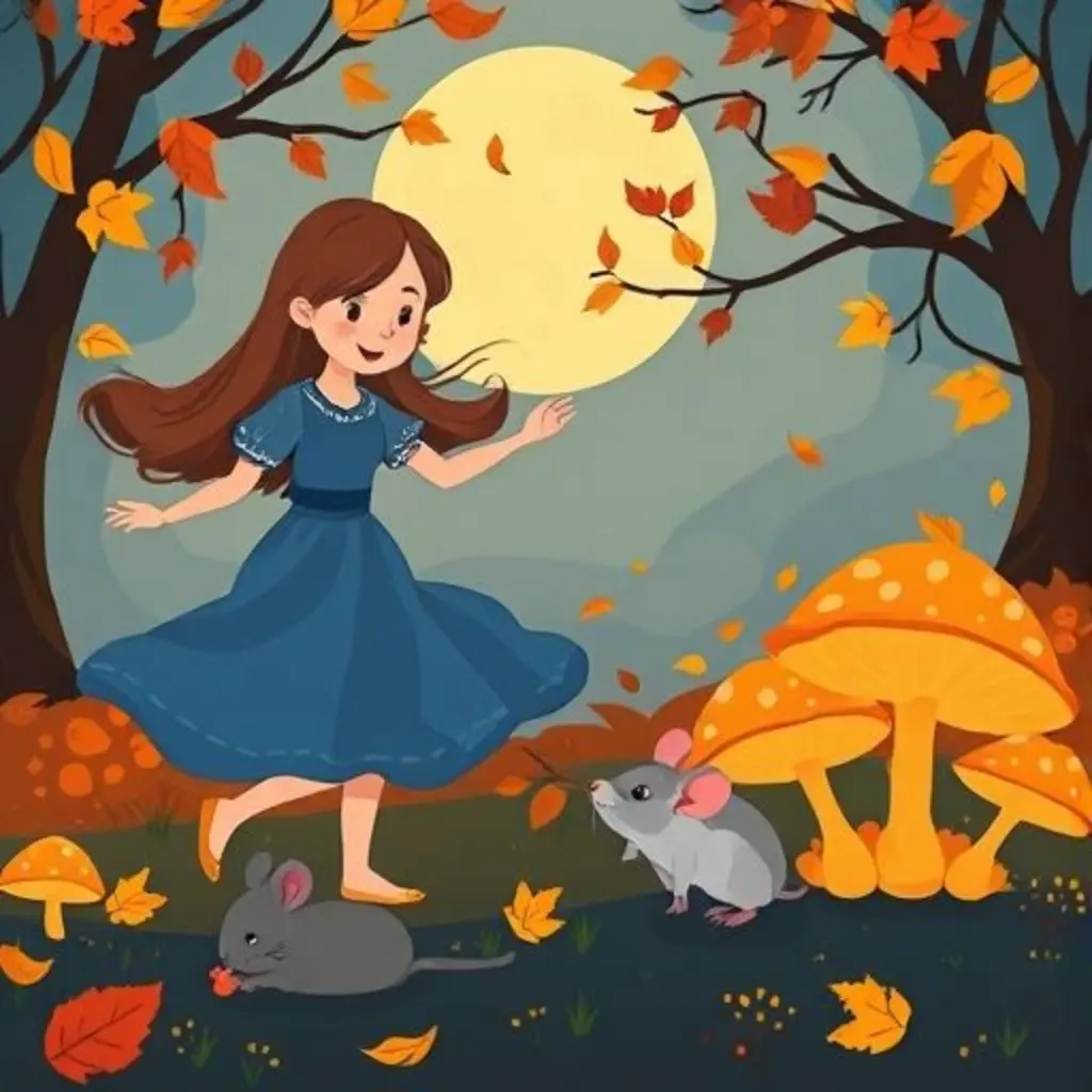 Clara baila mientras un ratoncito tímido la observa.