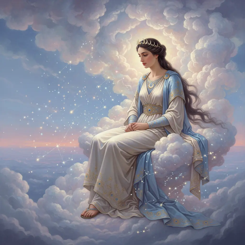 Hera observa los pequeños deseos que flotan perdidos entre las nubes.