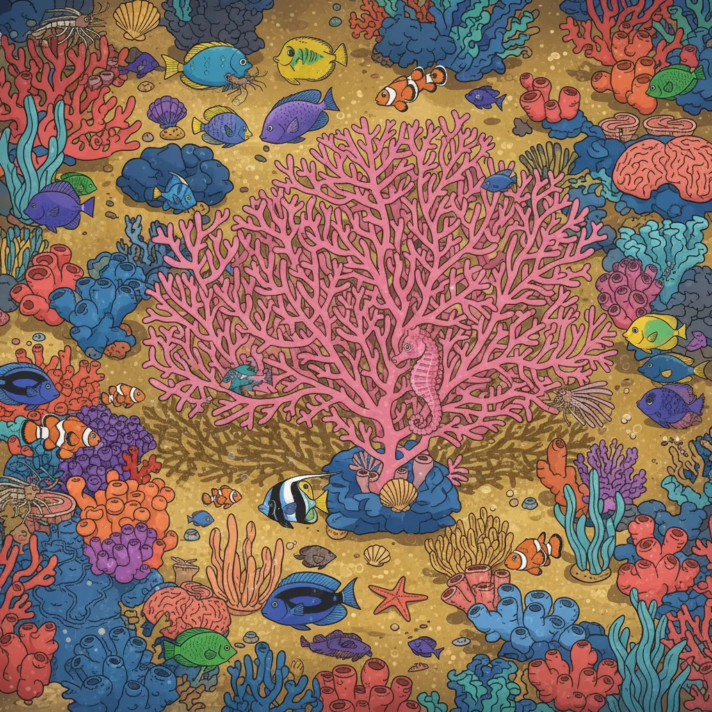 Un gran abanico de mar rosa en una pared de coral bajo el agua.