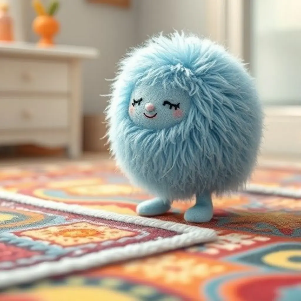 Pomponcito sonríe, contento de ver el suelo limpio.