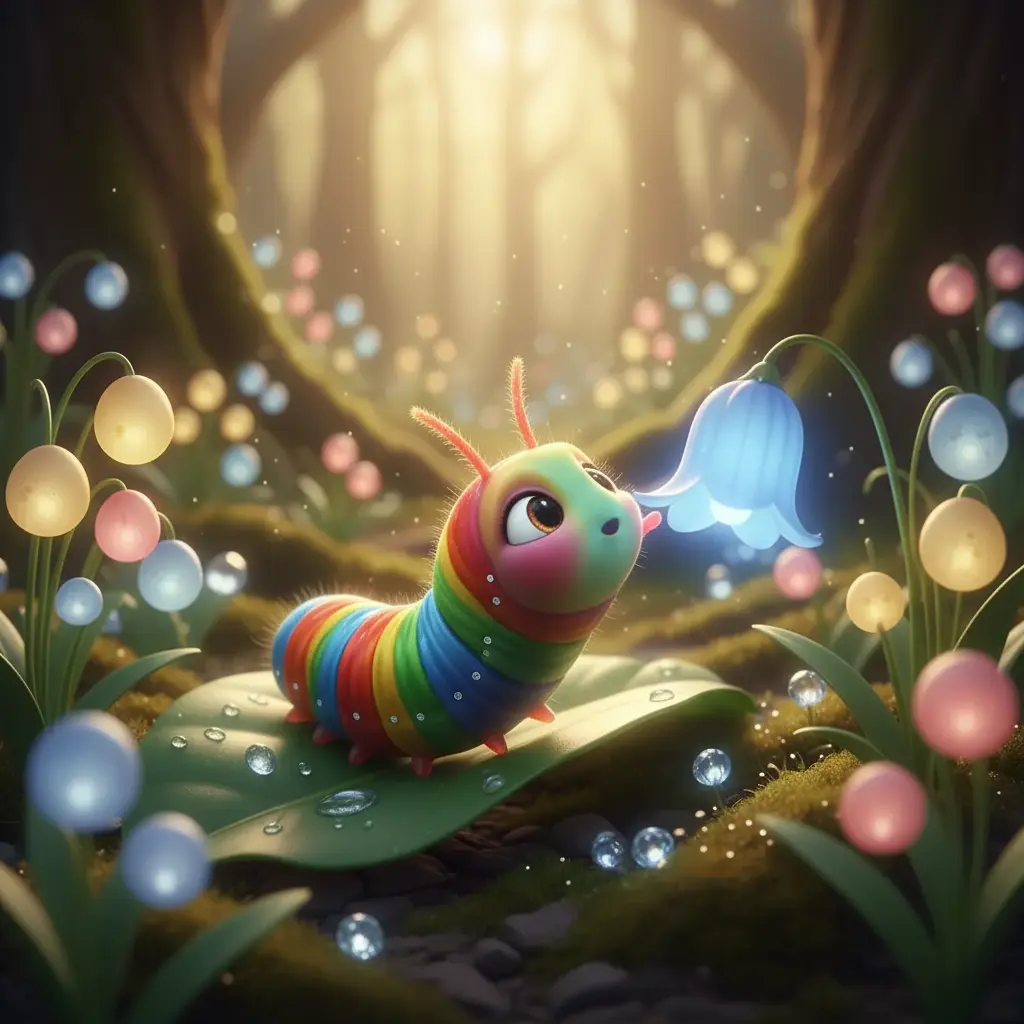 Teodora toca una campanilla azul que le 'susurra' su color vibrante.