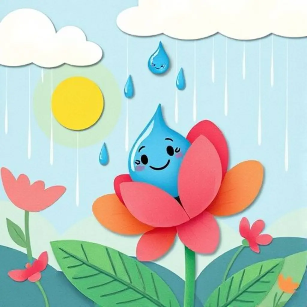 Gotita Gota cae como lluvia suave sobre una flor agradecida.