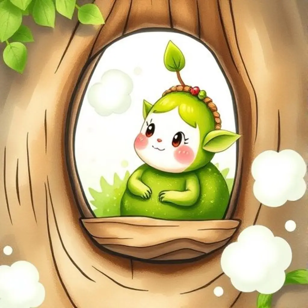 Mora en su casa del árbol mirando las nubes.