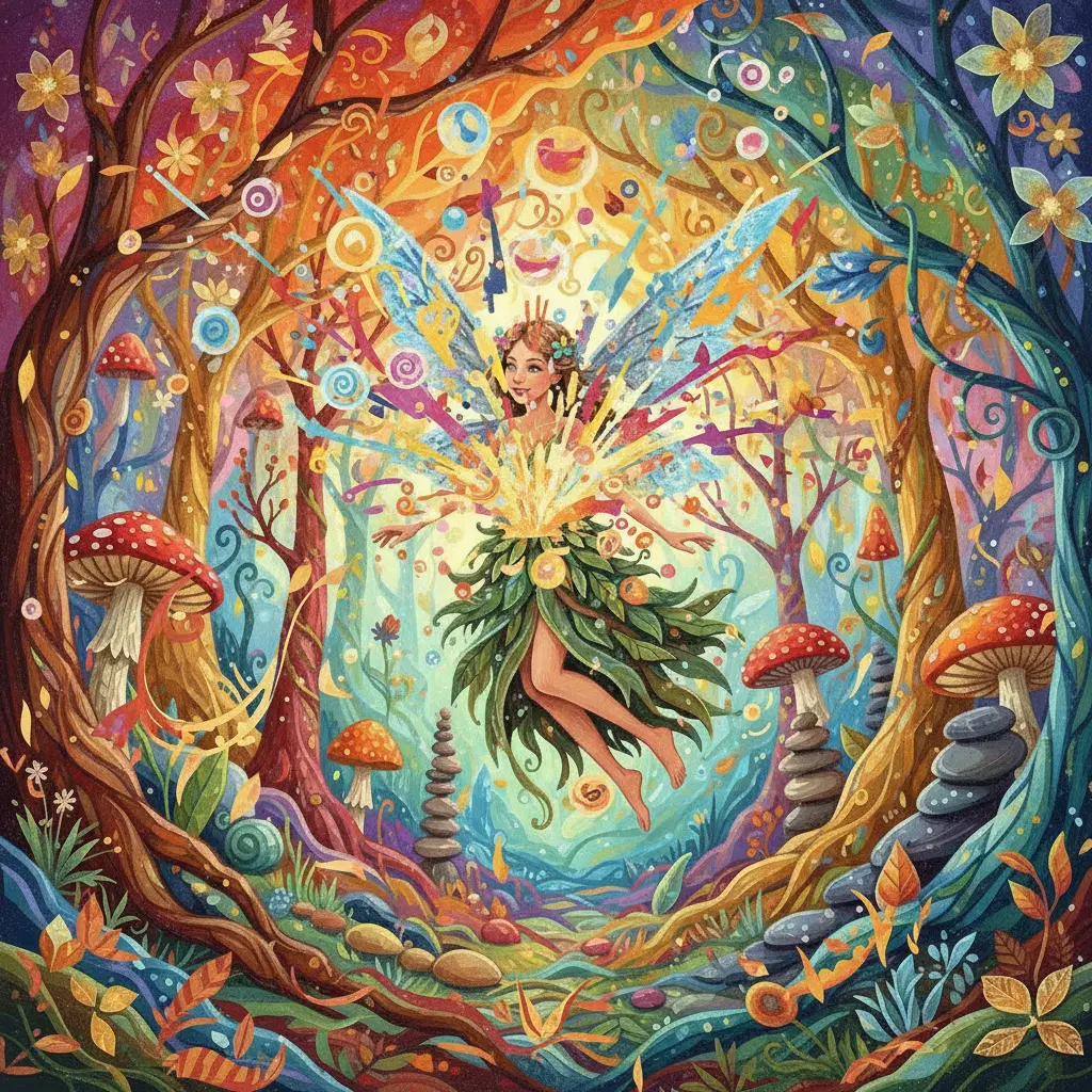 Lira sale del pasaje, que ahora brilla con burbujas de luz y risas, llevando la alegría en sus alas.