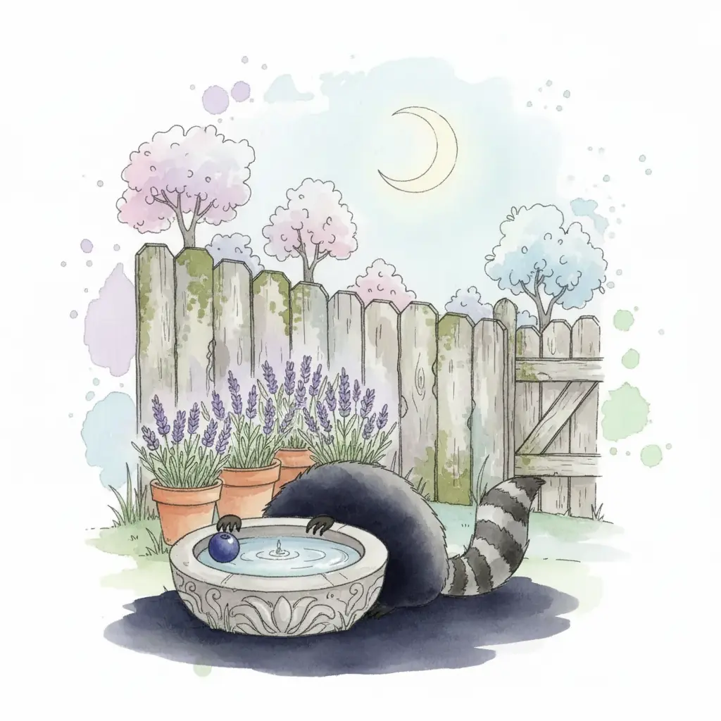 Dos pequeñas manos negras se unen a la cola visible, sosteniendo una mora.