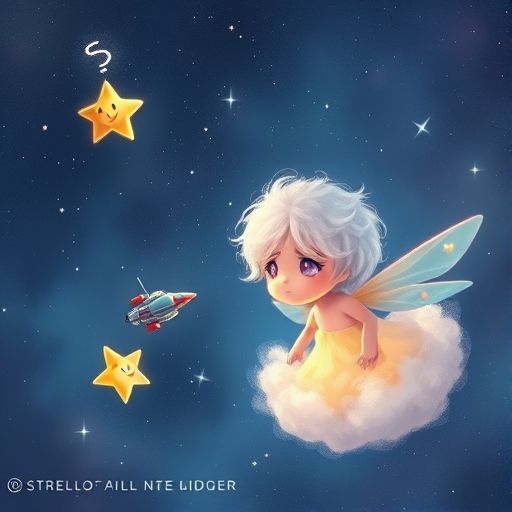 Centella ve una nave de juguete perdida y una estrella pálida en el espacio.