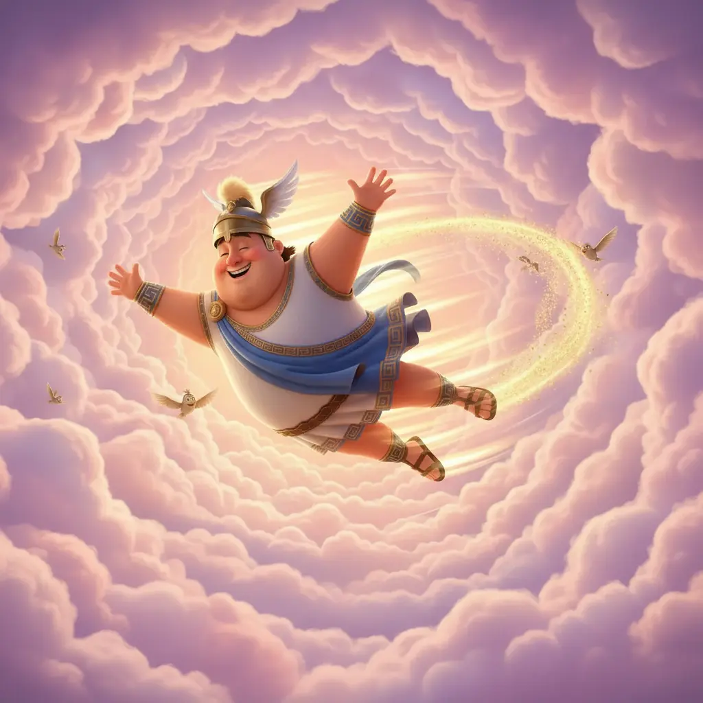 Hermes se lanza al laberinto de nubes, persiguiendo su estela.