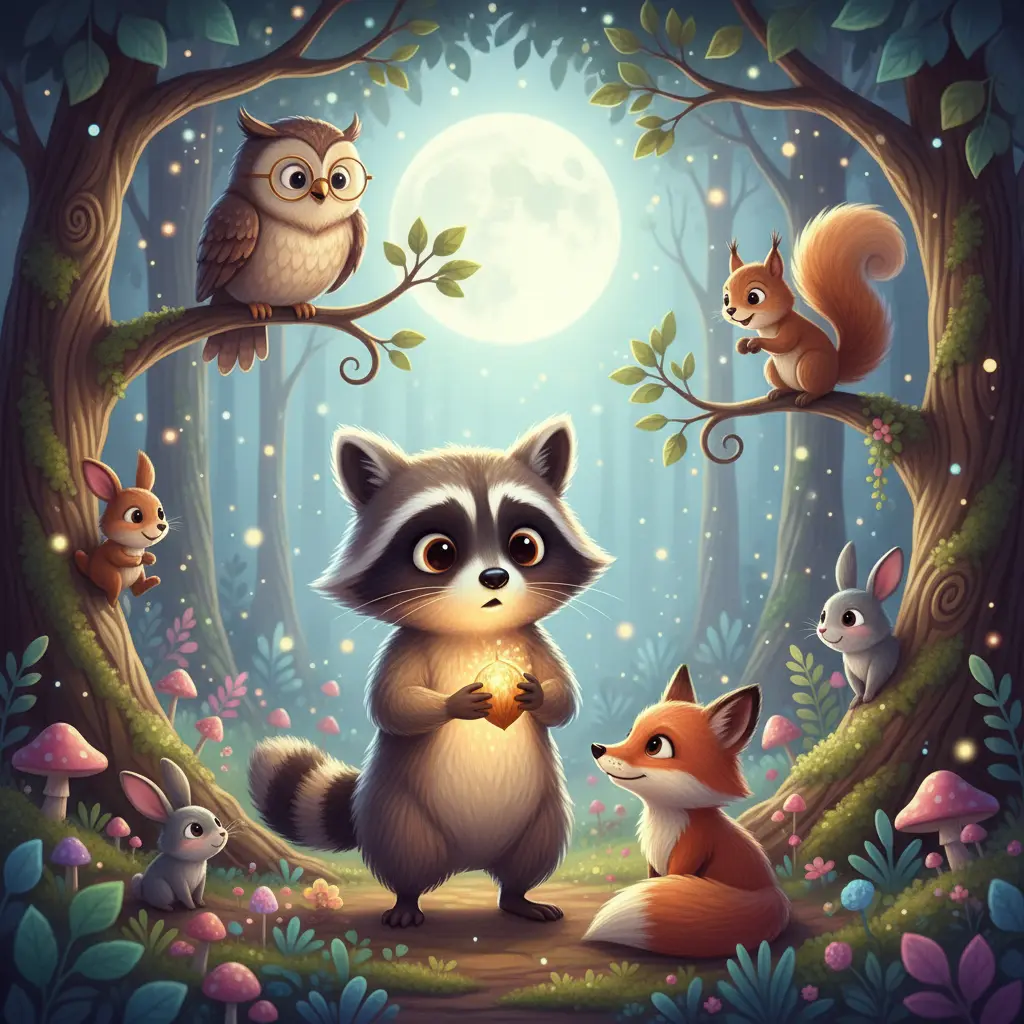 Cuento infantil: El Gran Mapa de las Risas del Mapache Olvidadizo