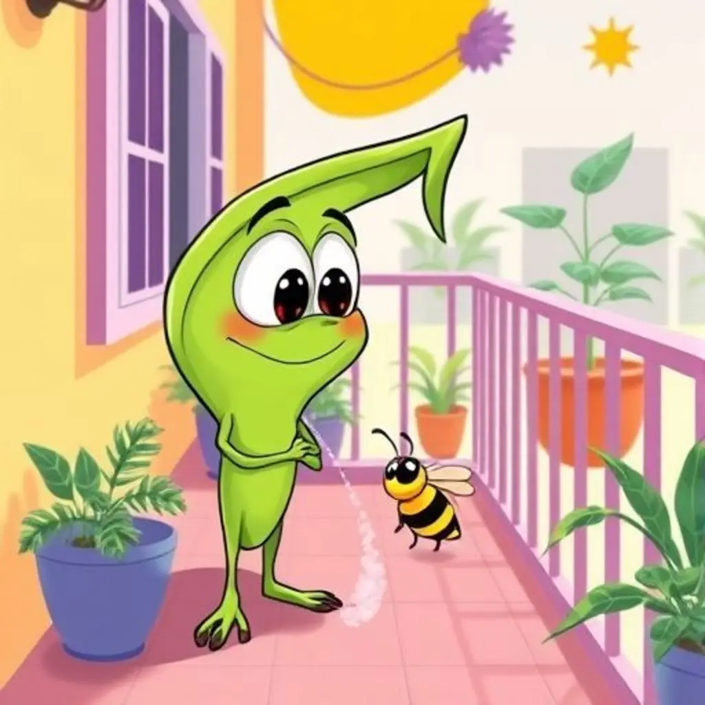 Oli la hoja guía a una pequeña abeja perdida con su perfume mágico.