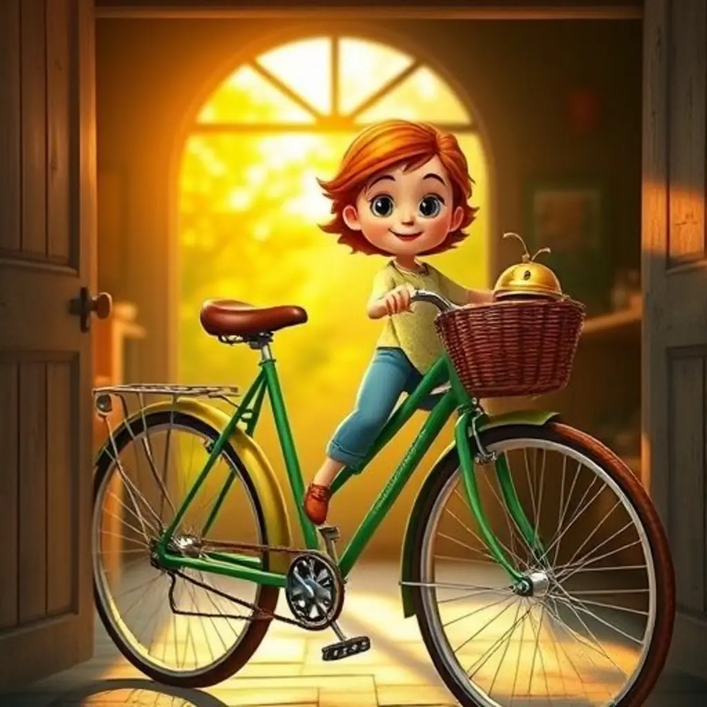 Tilín feliz y brillante en el garaje, bañada por el sol de la mañana.