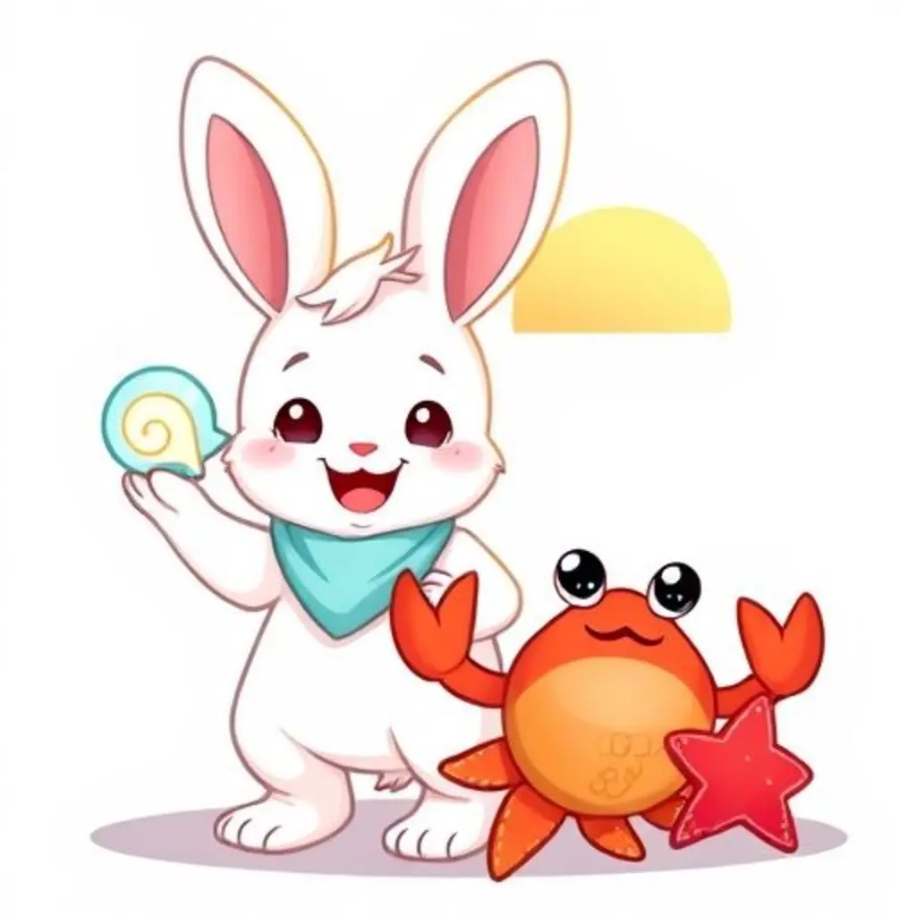 Retonejo encontrando la concha cantora con ayuda del cangrejo.