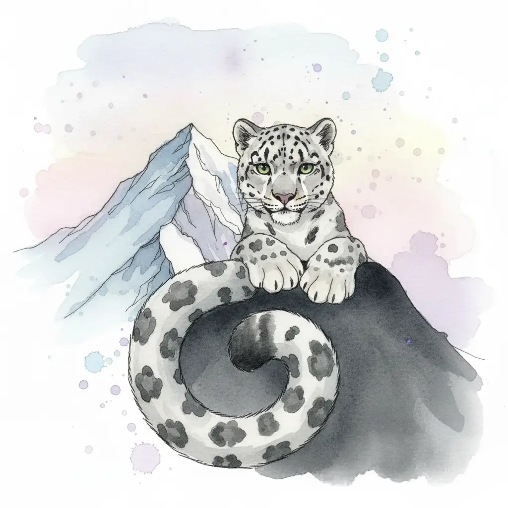 Unos ojos verdes y orejas pequeñas se asoman desde la sombra en la montaña.