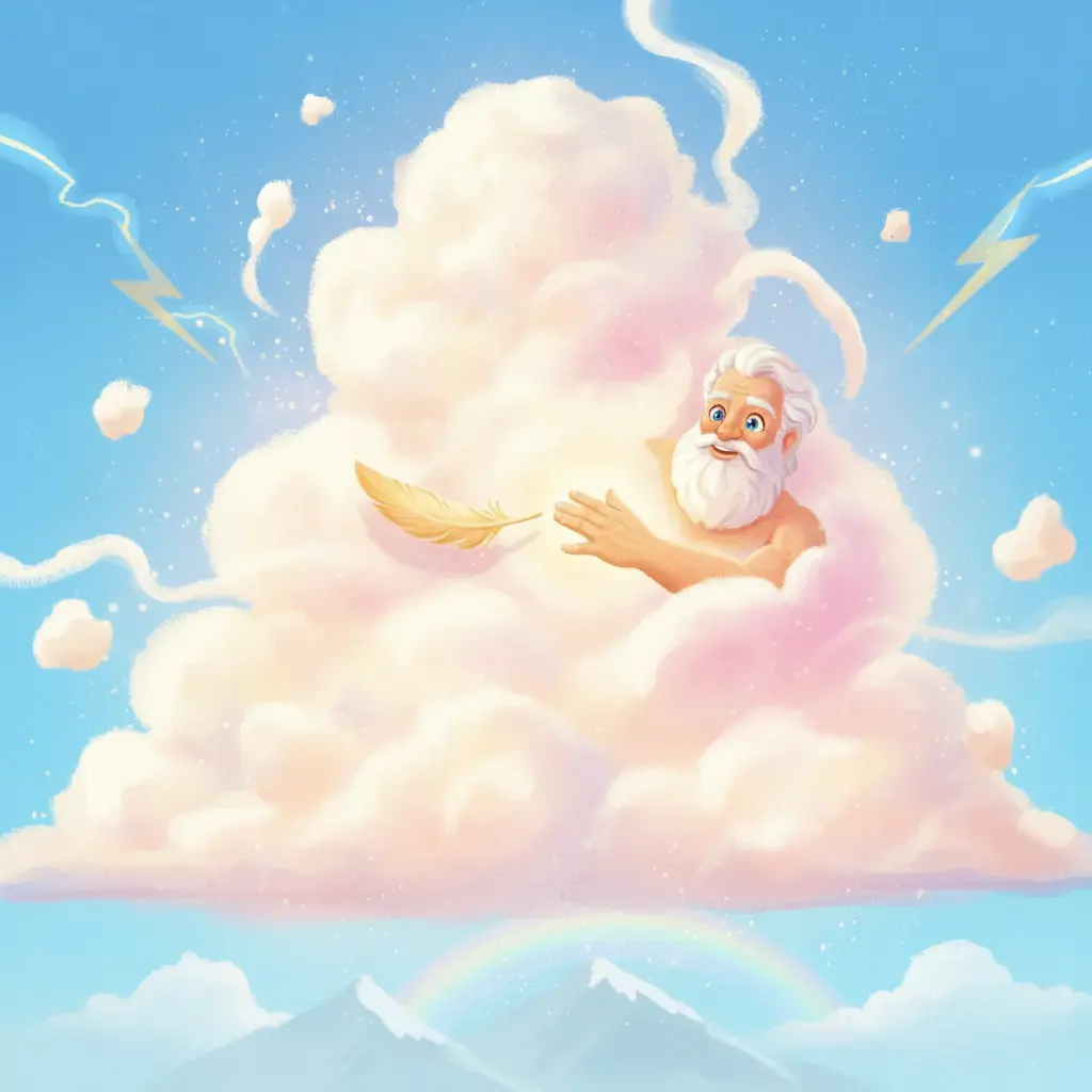 Zeus descubre cómo cosquillear una nube.