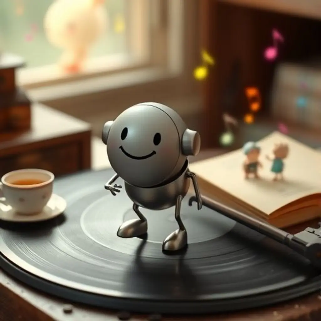 Ritmo, el botón de volumen, feliz y orgulloso de ser un sintonizador de sueños.