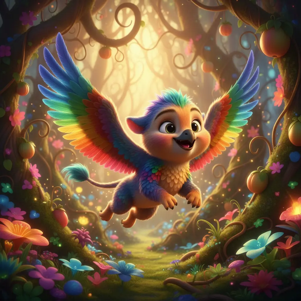 Cuento infantil: El Grifo y el Bosque Saltarín