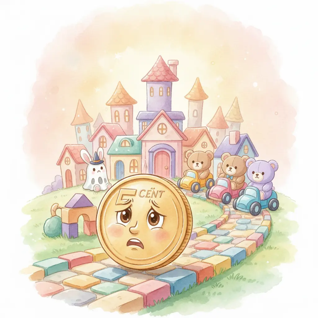 Centavito observa a los animalitos de peluche tristes porque sus carritos no tienen ruedas.