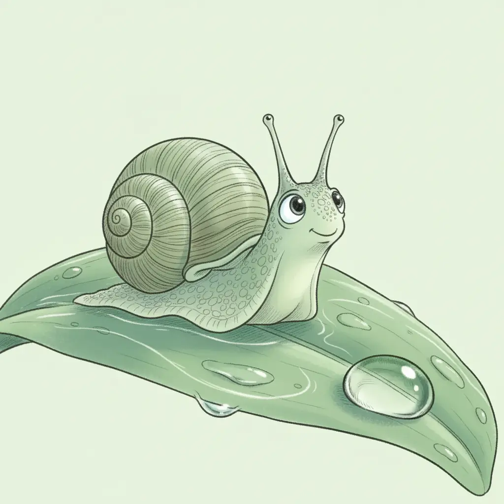 El caracolito Resbaladizo deja un rastro brillante mientras avanza.