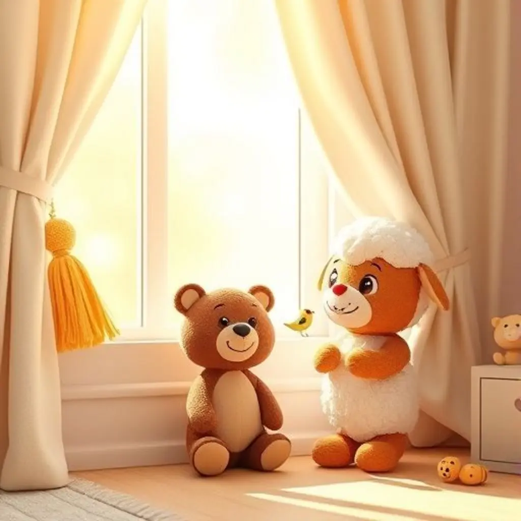 Los juguetes ayudan al pajarito siguiendo las instrucciones de Fleco: abrir la ventana y dejar una migaja.