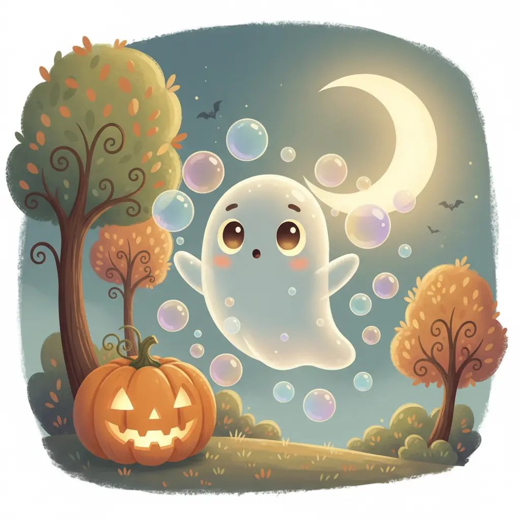 Portada de El Fantasma Estornudón y las Burbujas de Halloween