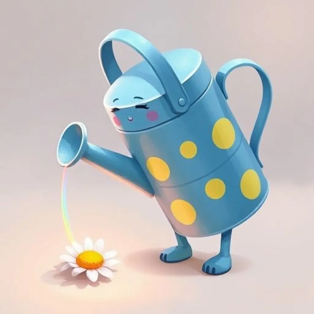 Gotitas, con esperanza, siente un cosquilleo al intentar regar otra flor marchita.