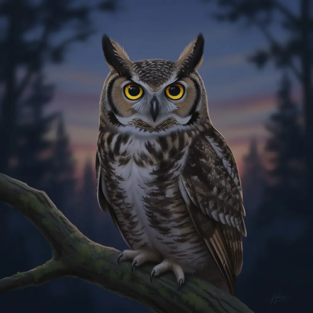 El buhito Ojos Grandes listo para la noche.