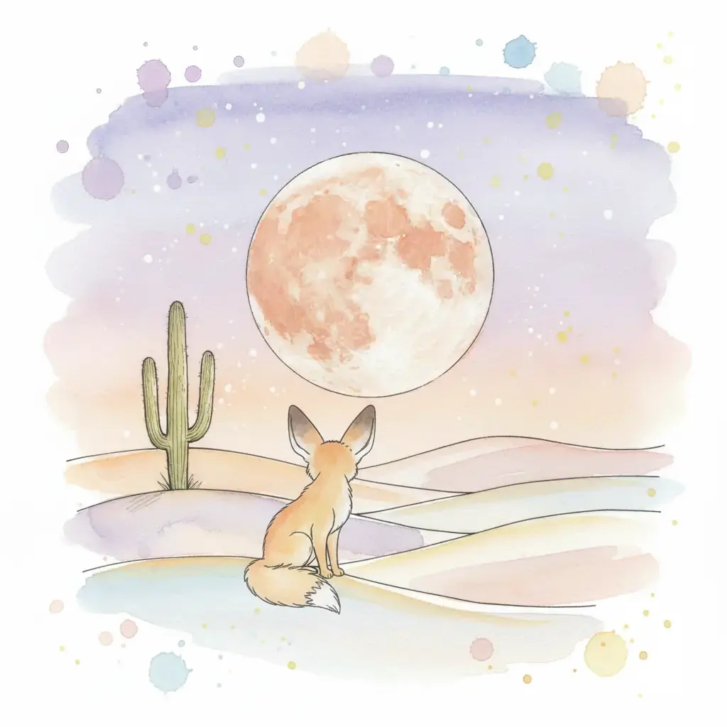 Se ven las orejas, la cola y cuatro patitas pequeñas sobre la arena.