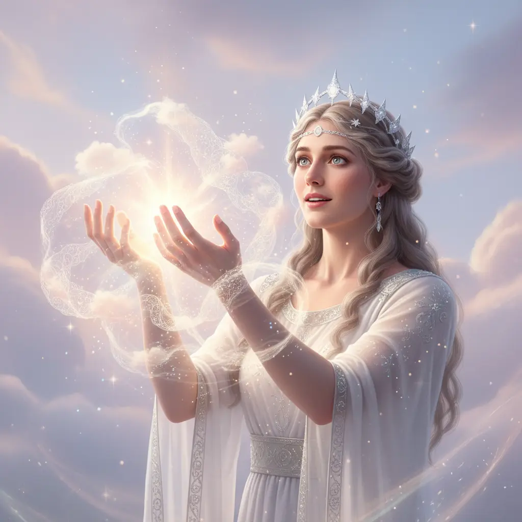 Hera descubre cómo sus manos pueden tejer redes de celaje con las nubes.