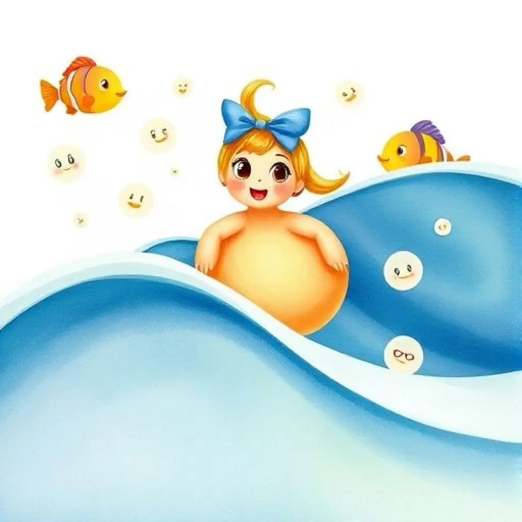 Arenita rueda sobre una ola, recogiendo un murmullo del océano muy divertido.