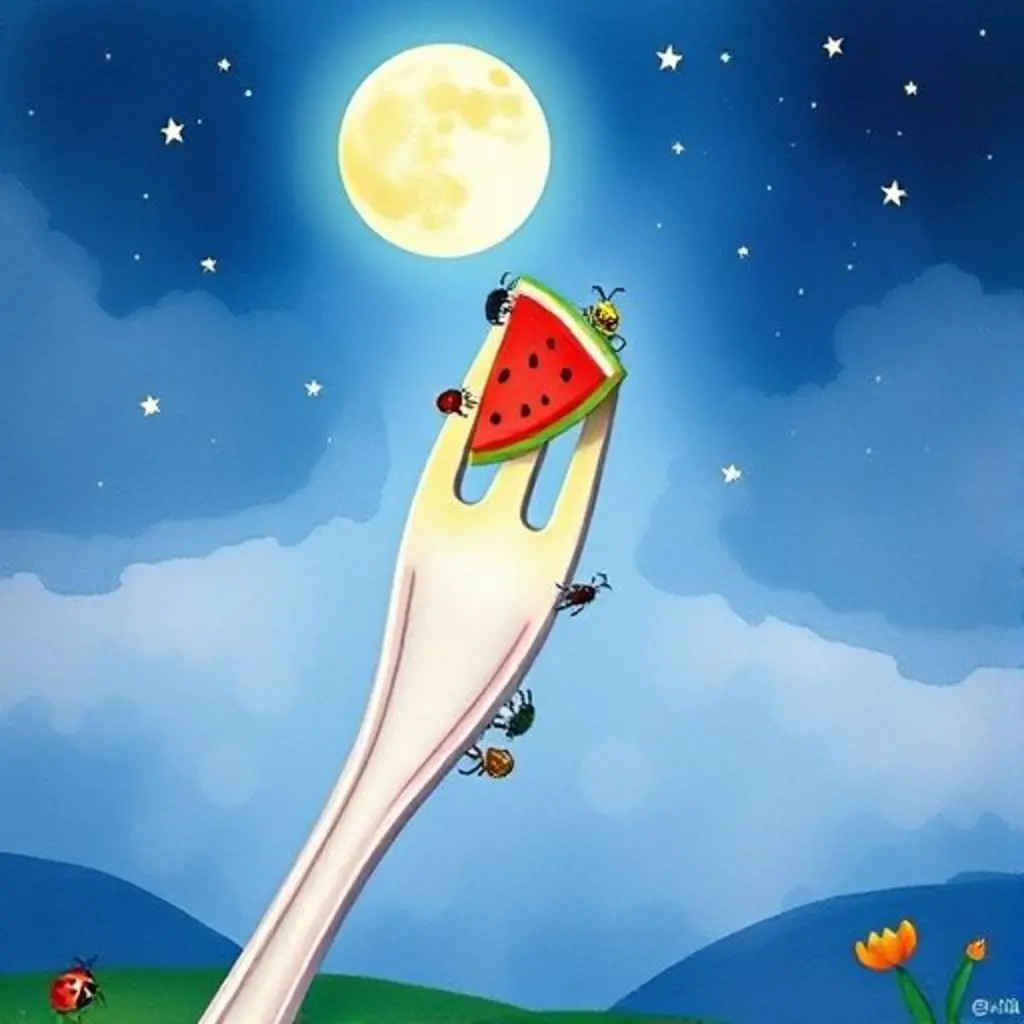 Púas, el tenedor, es una escalera para que muchos insectos suban a la sandía.