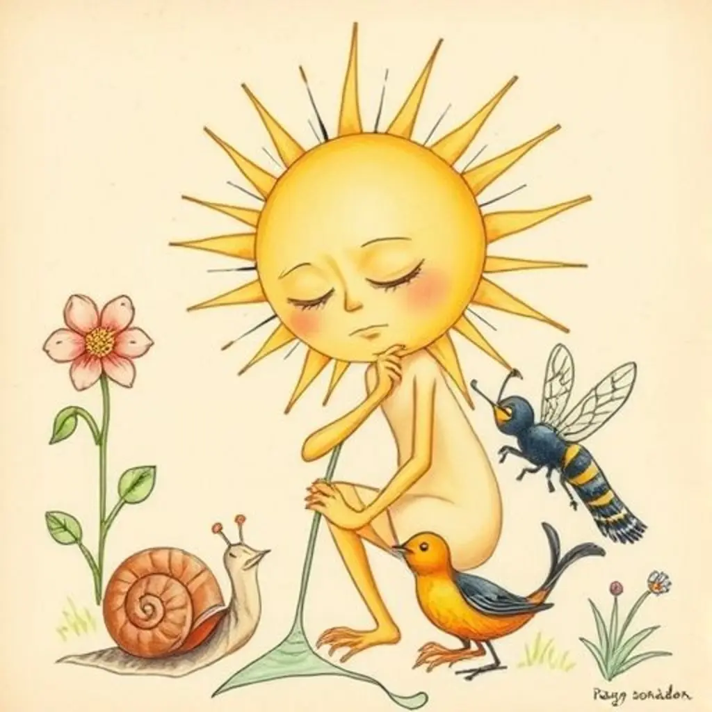 Rayo Soñador dibuja una abeja zumbadora para animar a los demás.