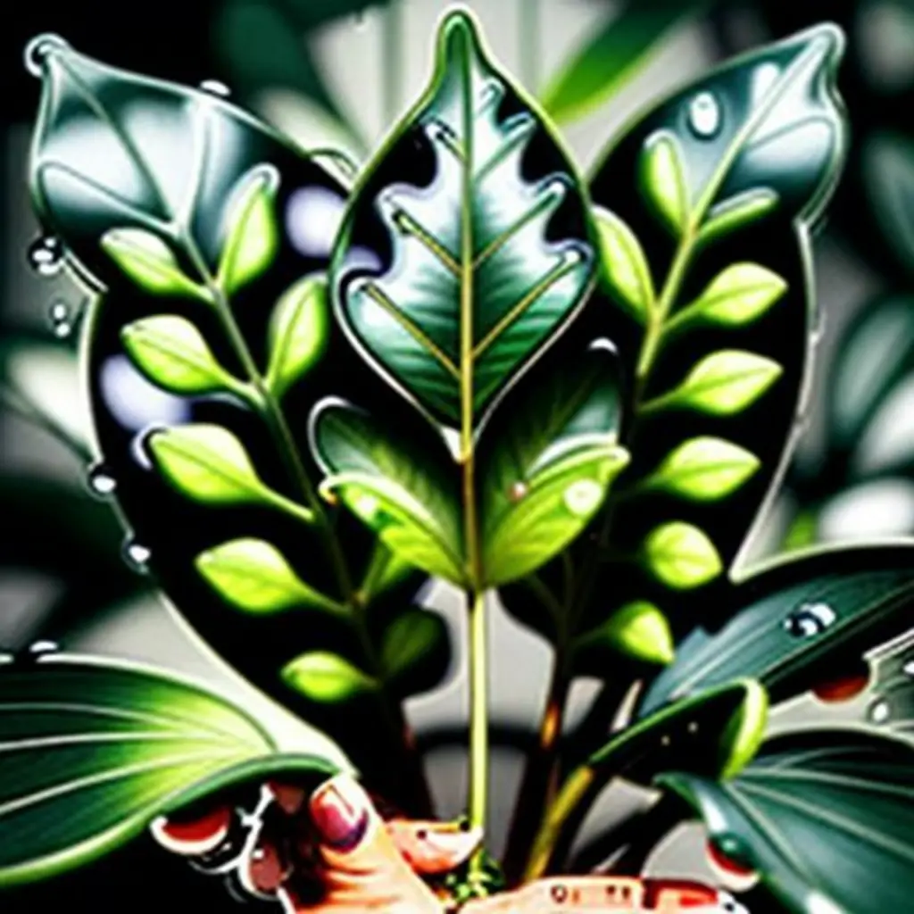 Verdecito toca tres hojas, que parecen hablarle sobre tener sed.