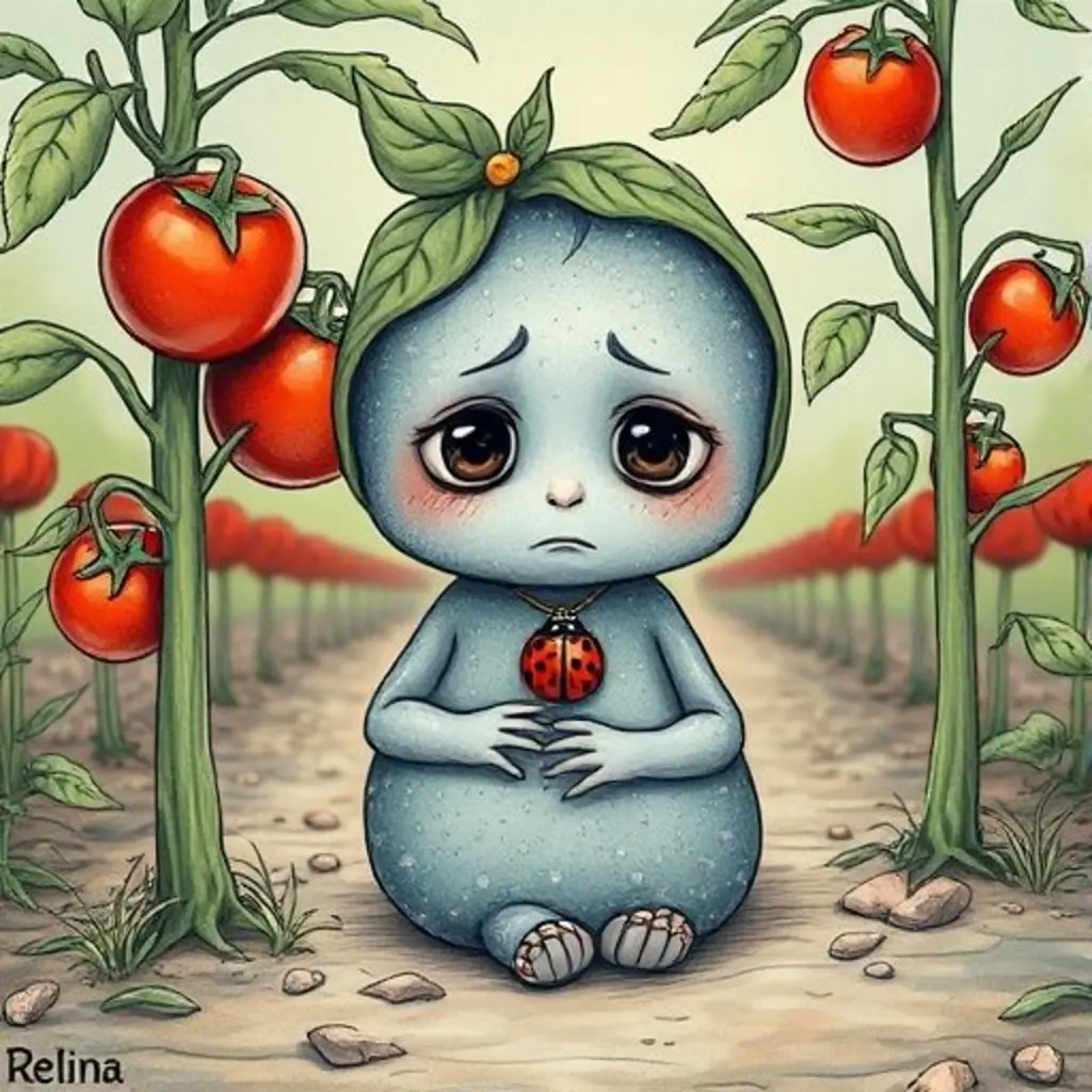 Relina triste al darse cuenta de que su broche ha desaparecido.