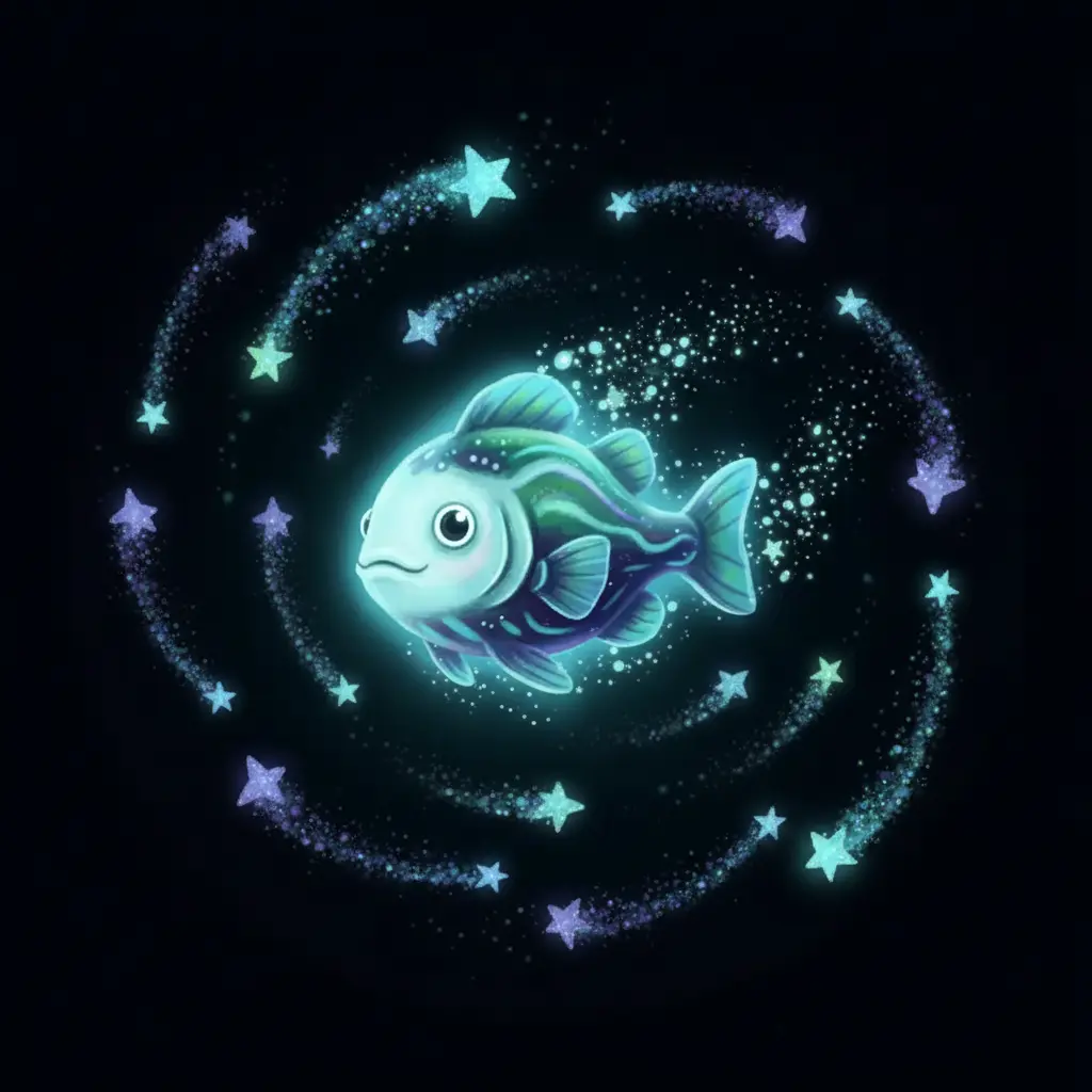 Pequeñas estrellas de mar fugaces se forman y nadan alrededor de Luminaria.