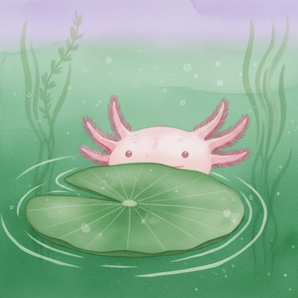 Dos branquias rosas y plumosas moviéndose en el agua verde.