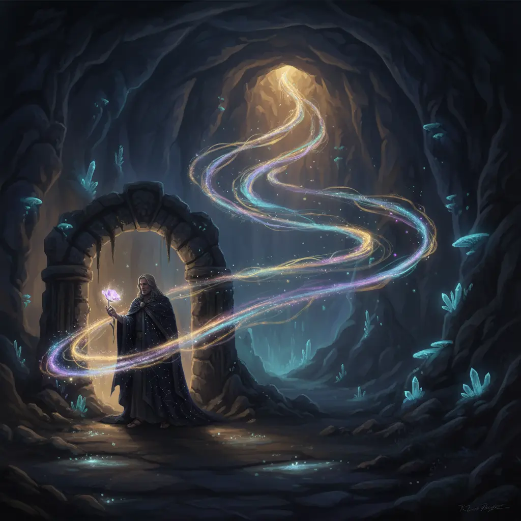 El rastro de estrellas lleva a una caverna oculta llena de melodías flotantes.