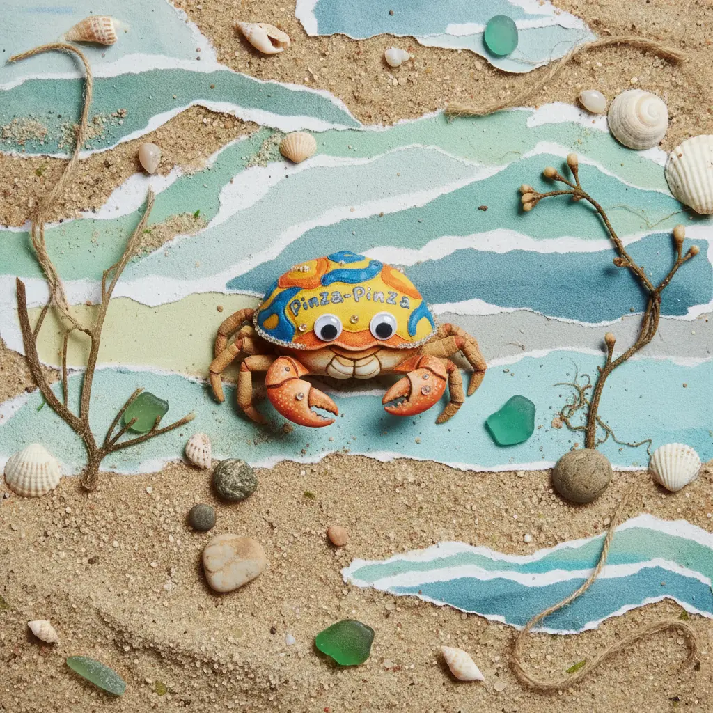 Pinza-Pinza busca entre las piedritas de la playa.