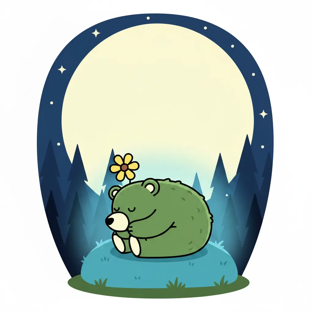 Milo hecho una bolita durmiendo sobre musgo azul brillante.