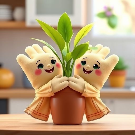 Calentitos abrazan la maceta de la planta, que ahora luce fuerte, verde y feliz.
