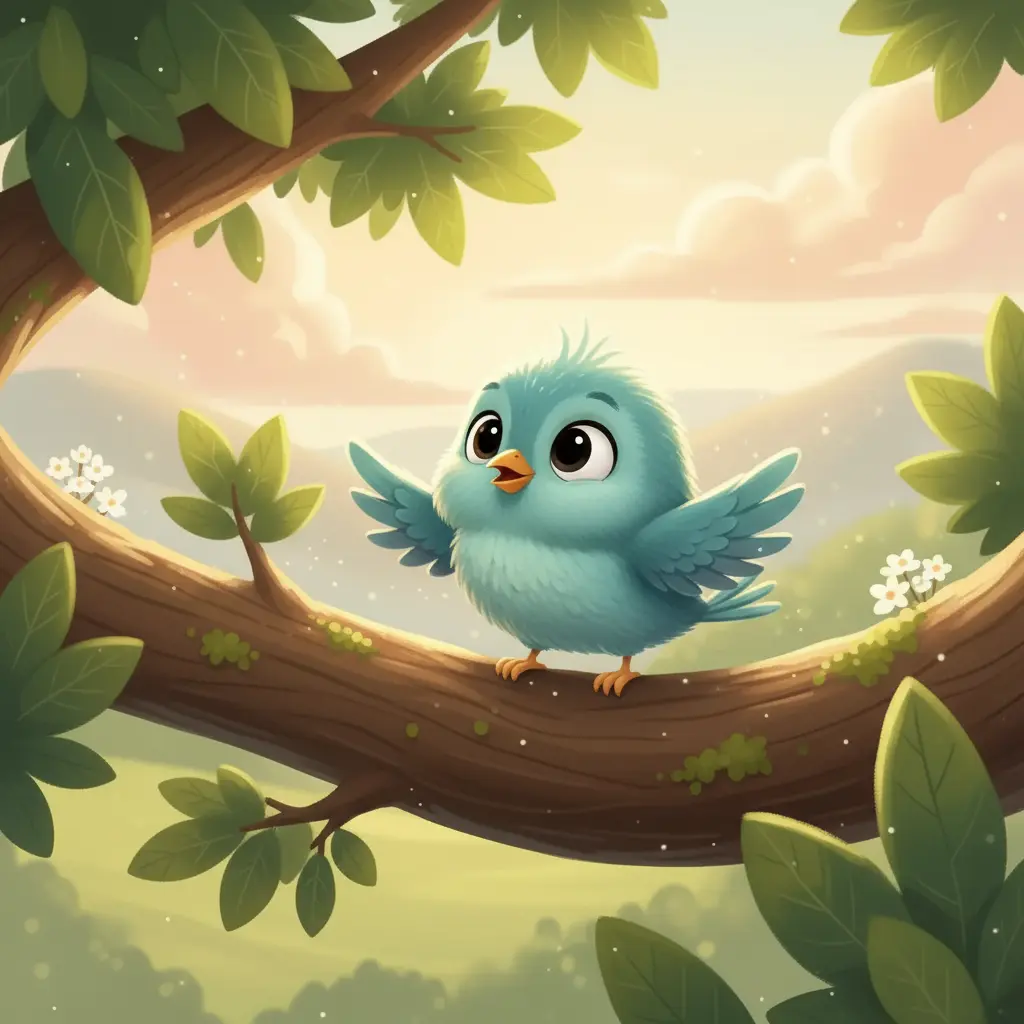 Alitas aterriza suavemente en una rama cercana.