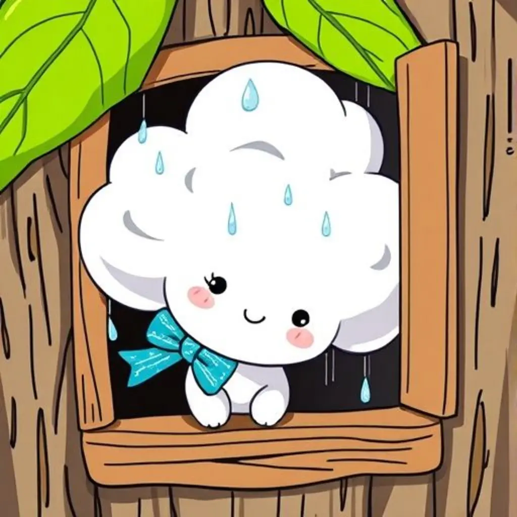 Rimolino se esconde de una nube gris grande.