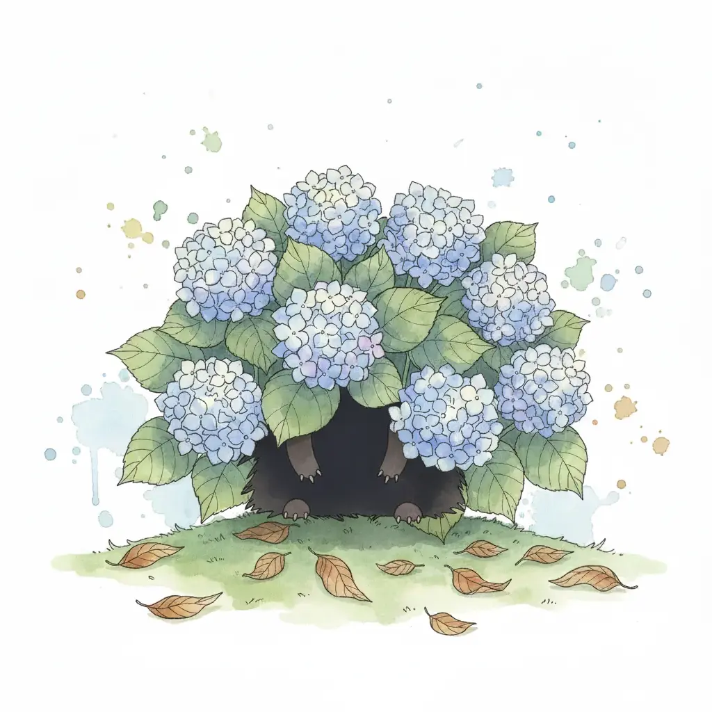 Cuatro patitas pequeñas asomando por debajo de una sombra redonda.