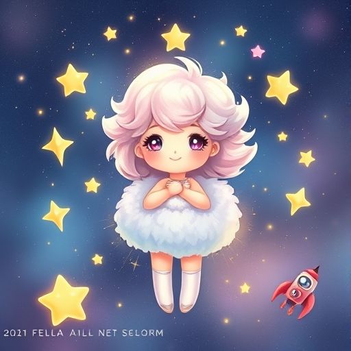 Centella, ahora llena de confianza, brilla en el espacio rodeada de estrellas y naves de juguete agradecidas.