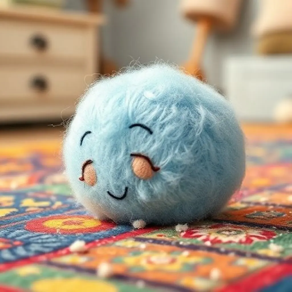 Pomponcito rueda y recoge migas y pelusas, sorprendido.