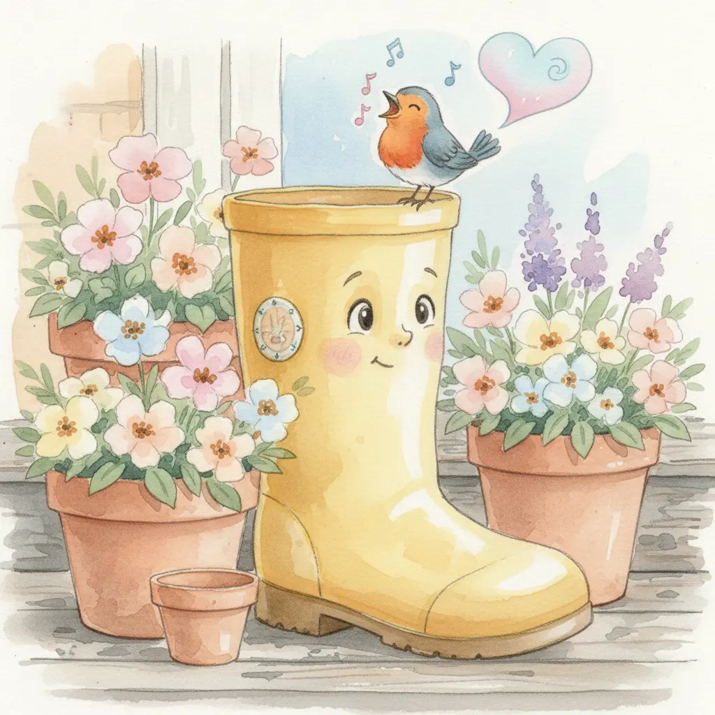 Charquito la bota escucha atentamente a un petirrojo que canta.