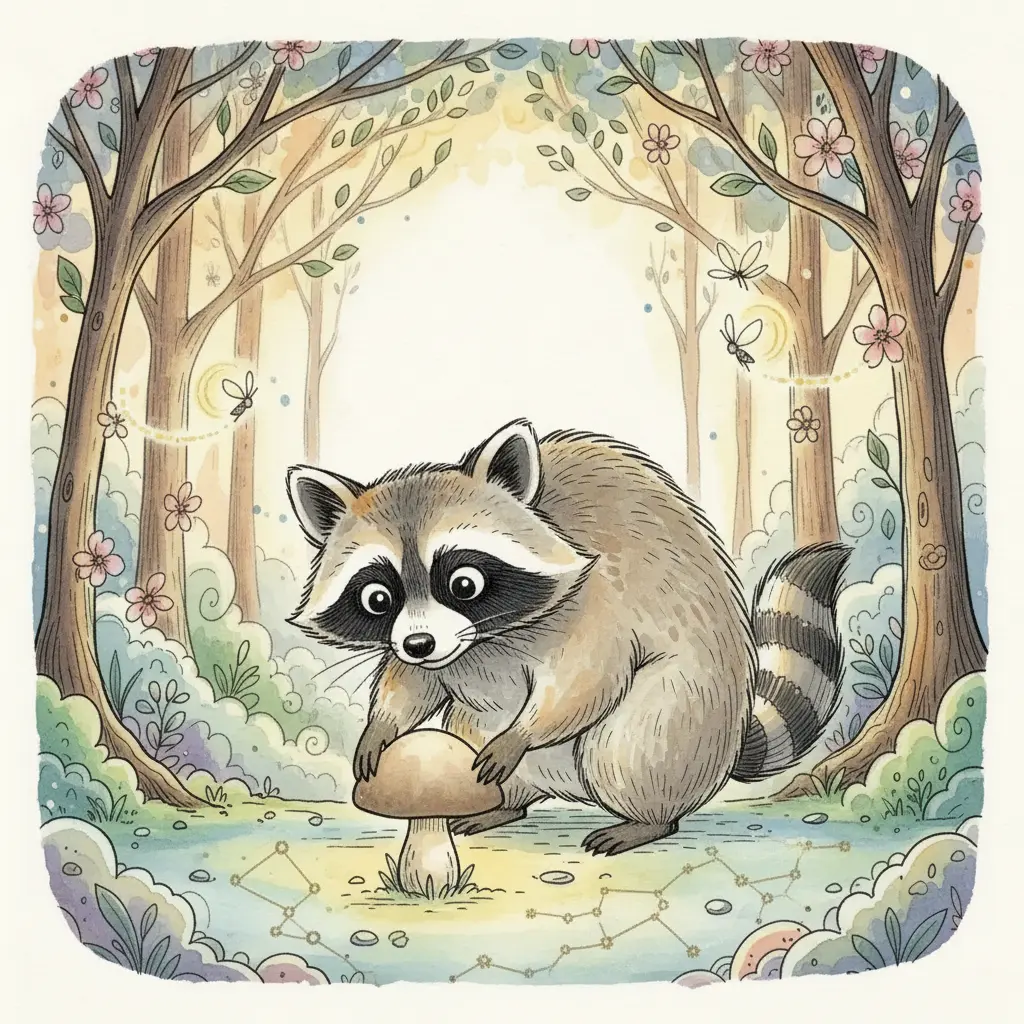 Curiosín encuentra una seta de color apagado que le llama la atención.