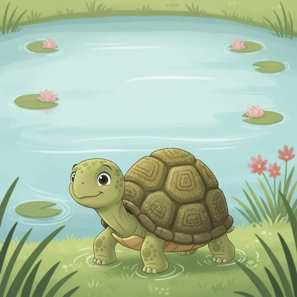 Lenta se acerca despacio al agua, lista para sumergirse.