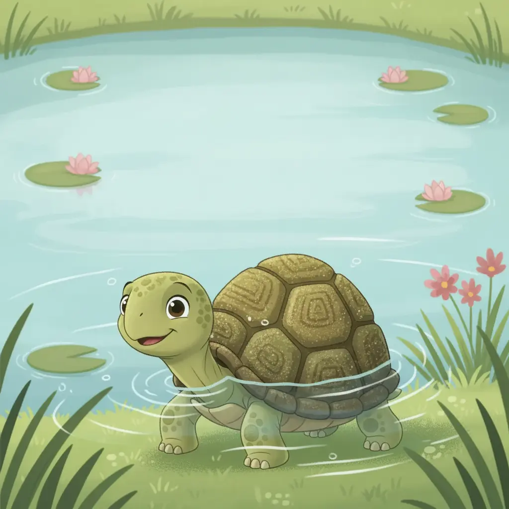 Finalmente, Lenta se sumerge en el frescor del agua, disfrutando de su paseo.